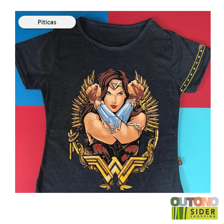 blusa mulher maravilha piticas