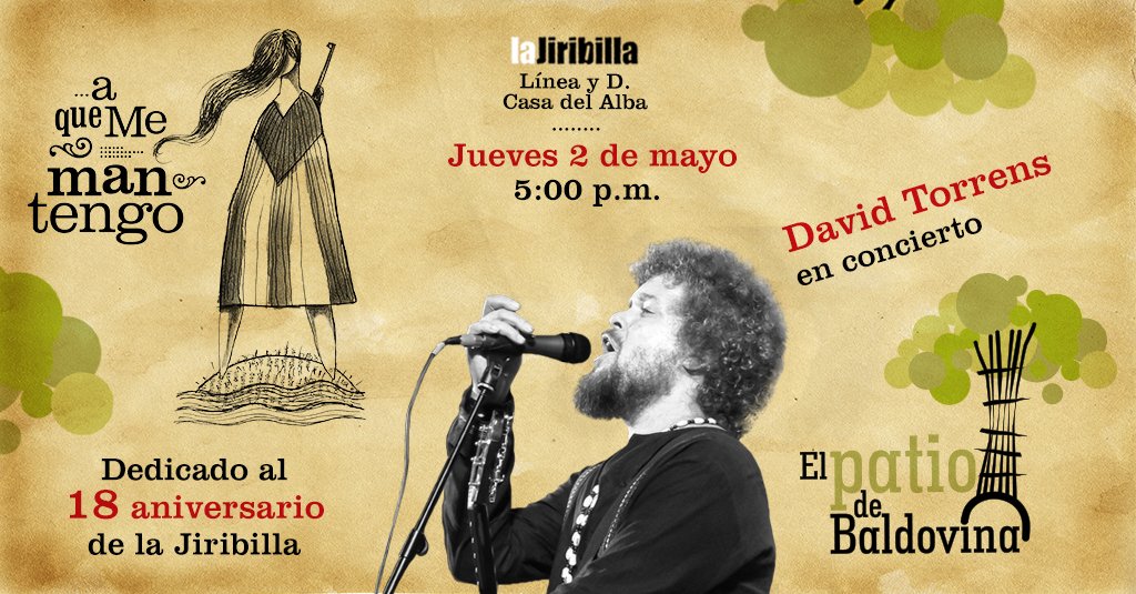 LaJiribilla's tweet photo. Te esperamos !!!!
#Aniversario18LaJiribilla #DavidTorrens #musica https://t.co/eFJ3DtMKXm