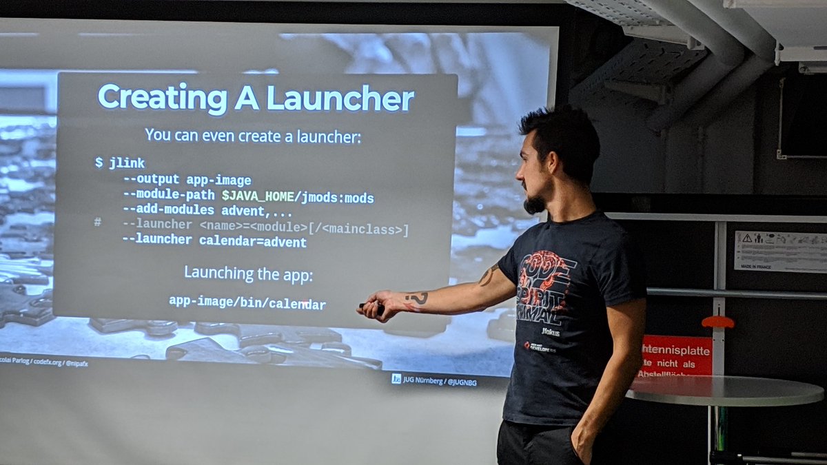 ChristophWelcz's tweet image. @nipafx talking about the Java 9 module system at @SCC_at_DATEV @MATHEMA123 #Hackerkegeln. Thanks for this great see dive, learned a lot!