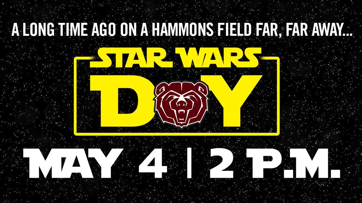 MoStateBSB's tweet image. STAR WARS DAY! ⭐🐻

Kids dressed in Star Wars gear get in free!! 

#MSUBears