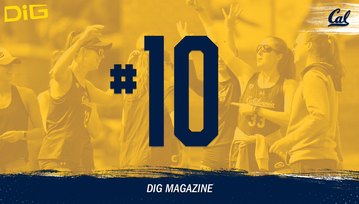 CalBeachVB's tweet photo. The Bears are ranked #οΈβ£1οΈβ£0οΈβ£ in the nation this week by @DiGmagazine! The Bears have spent the entire year in the top-10 this season!
#EarnIt #RollOnYouBearsπ» #CalBeachVBall https://t.co/f5MDfJfDsL