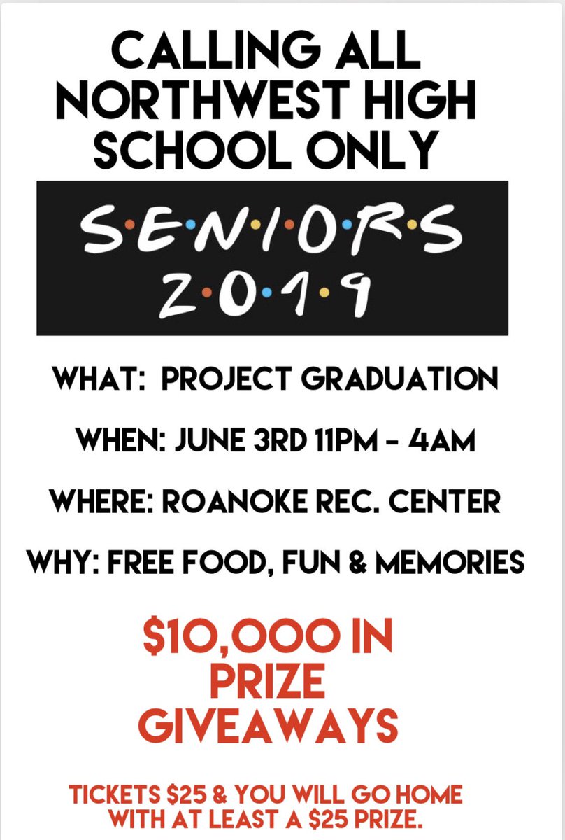 LilLundn's tweet image. Get your tickets Seniors. #ProjectGraduation #NorthwestHighSchool #ClassOf2019 #Seniors