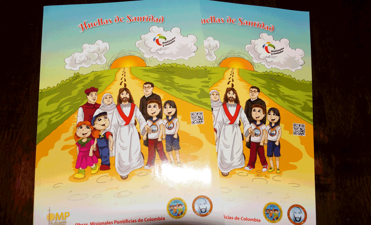 OMP_Colombia's tweet photo. 📣#Atención #Pastoralmisionera Ya está el libro📘 Huellas de Santidad👣 a la venta, con las historias de los santos colombianos🇨🇴 🙏🙏https://t.co/gslaHN3vPE @OMP_ES @OPM_Canada @OMP_Venezuela https://t.co/wsM3sEAXK6
