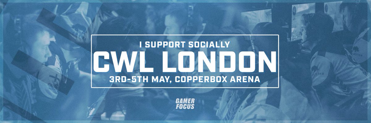 SociallyEsports's tweet photo. Want to support our CoD team at #CWLLondon?
Download our support Twitter header here: https://t.co/mJhxqyjOrq
@dingfat
@Cliffeyyy
@iwebstah
@RRyze_
@EL_PAPPIII
Our trip to CWL London is powered by @GamerFocusGG.
#BeSocially #SociallyCoD https://t.co/aTNrGlTtMt