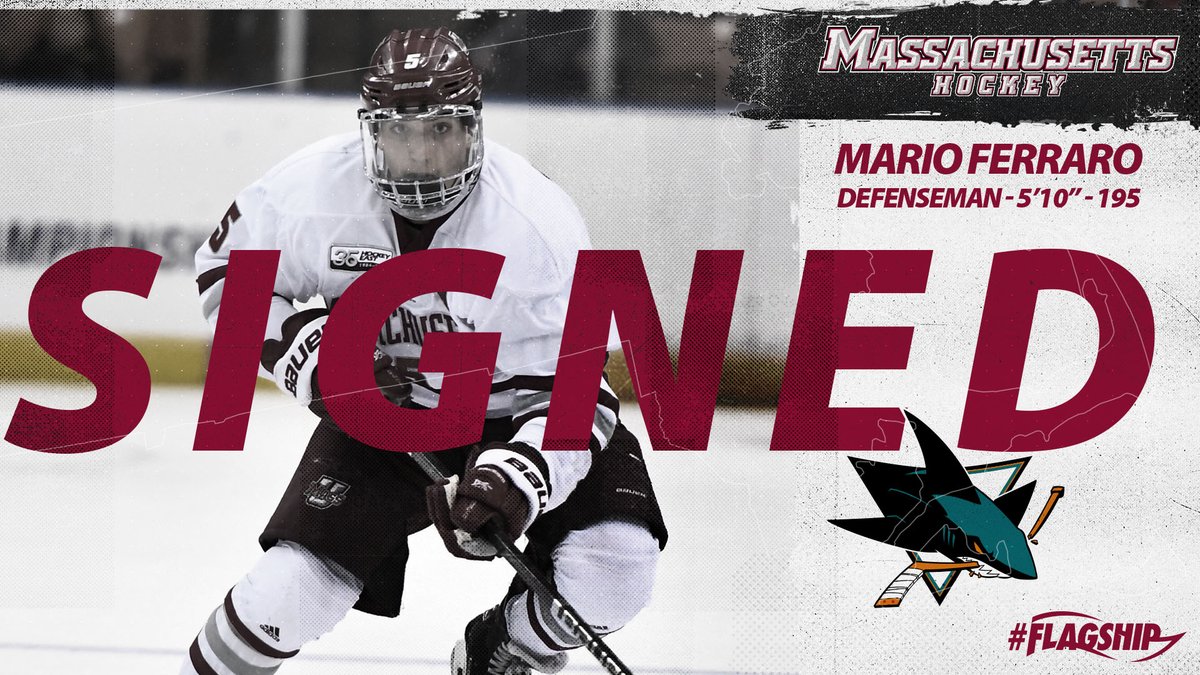 UMassHockey's tweet photo. While we’re sad to see him go, we know he’s going to go on to do great things in @NHL with @SanJoseSharks 🦈

Congratulations Mario &amp; thank you for all you helped us accomplish in the past two seasons - you definitely left your mark on this program!

📰: https://t.co/lrVXfFv7ER https://t.co/bJzdzwQINO