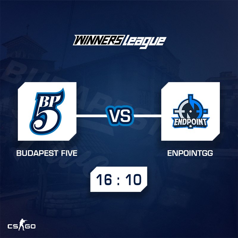 BudapestFive's tweet photo. WIN against ENDPOINTgg in Winners League Season 2!
#budapestfive #bp5 #winnersleague https://t.co/QCUkDV4LvZ