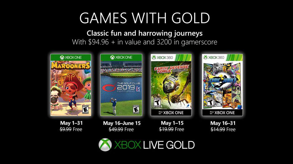 Xbox Live Games with Gold May 2019