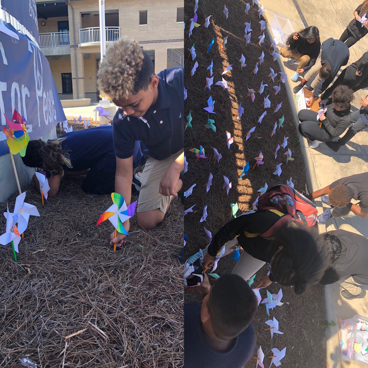 difyesci's tweet photo. @HorizonAcadFL @NATIONALSAVE and NJHS members honoring Holocaust Rememberance Day with over 700 student created Pinwheels for Peace. Their hard work paid off powerfully and beautifully. I am so proud of them @TheIHRA @HolocaustMuseum @BenWhitehouse98 #clubadvisor https://t.co/GXw3lC62cD