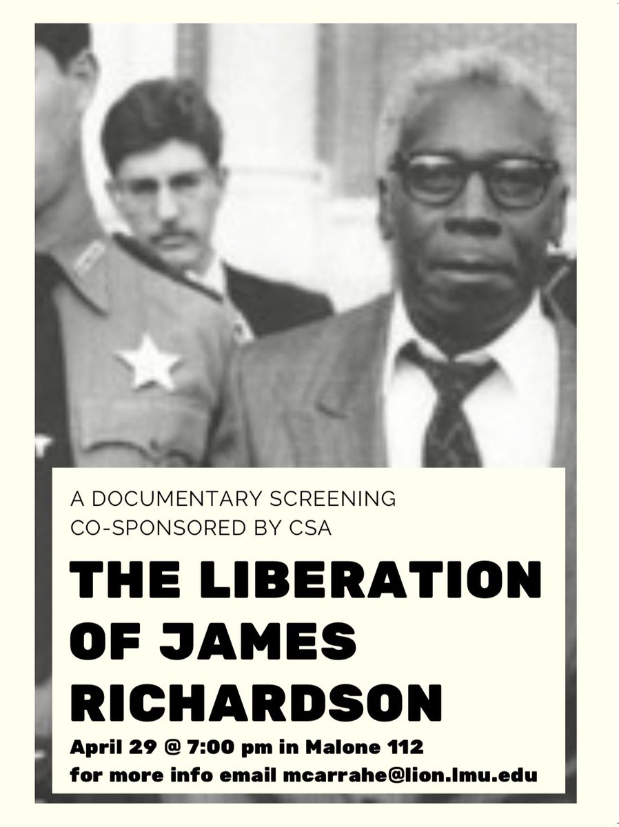 Come join us for a screening of the documentary "Time Simply Passes" and learn about how James Richardson came to be imprisoned and the systems that kept him down even after is eventual release