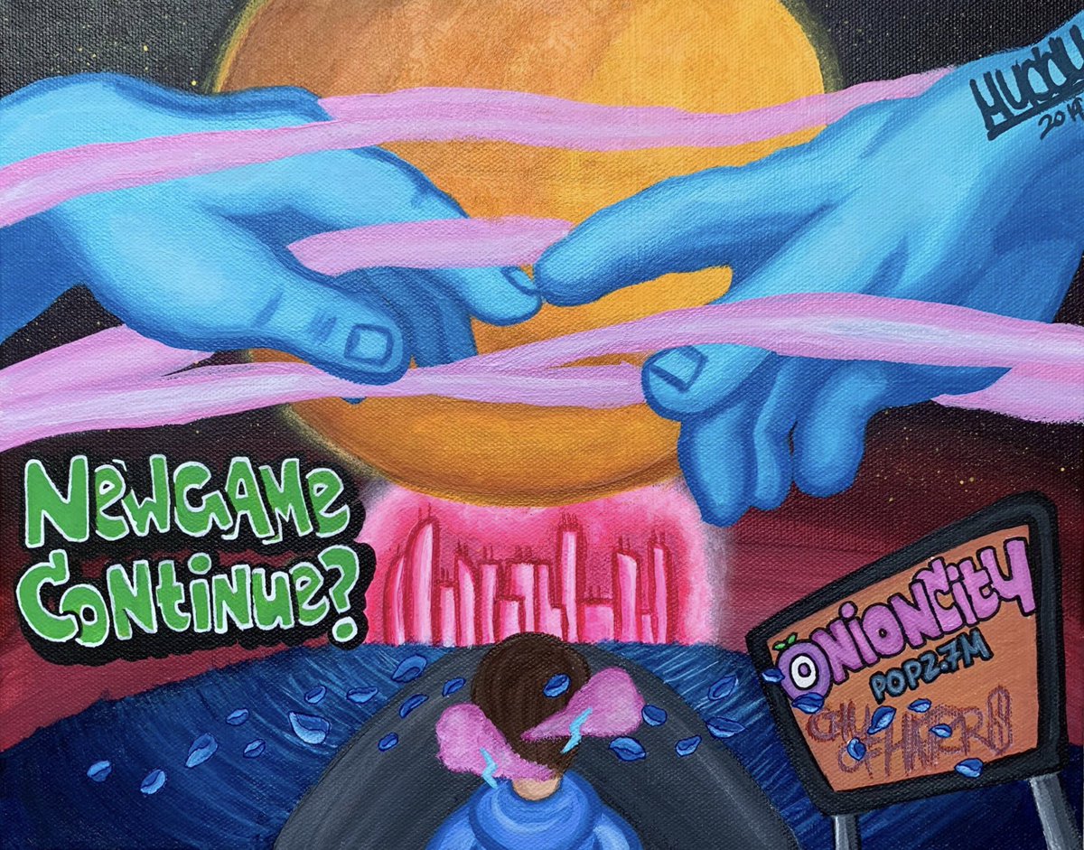 MahmudTheMedium's tweet photo. “Stop Trying To Be God”
11x14 inch acrylic painting on canvas.
2019.
DM me if you’d like to own this original painting for $150.
#NostalgiaUltra
#handart #handpainting #michelangelo #godandadam #onioncitychronicle #onioncity #newgame #nightdemons #mudiii #pastelsketch https://t.co/rhoLAjjz0q