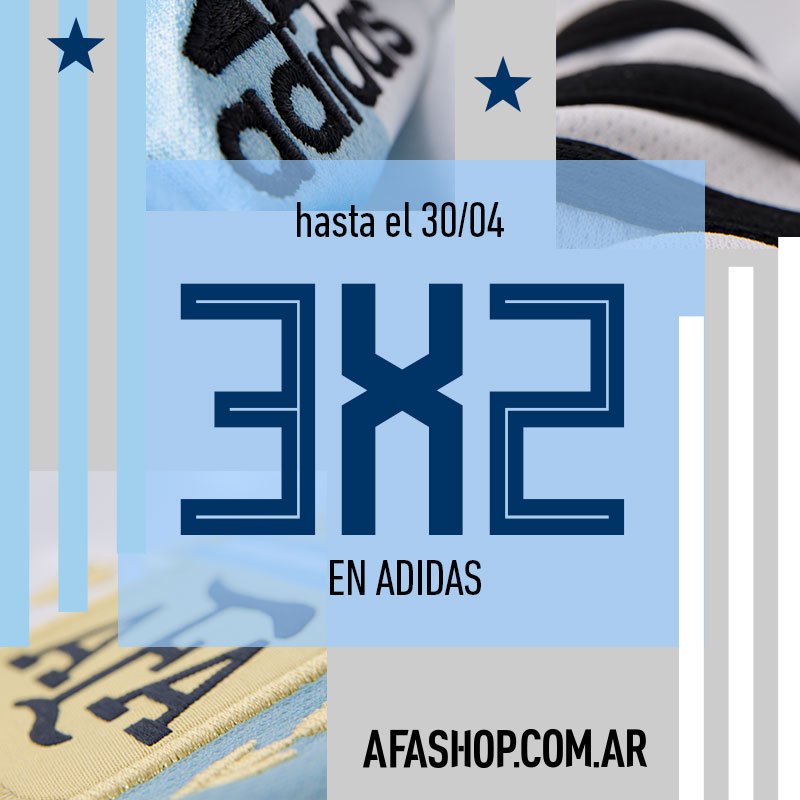 Selección Argentina 🇦🇷 on Twitter: "#AFAShop ¡Últimos días! ¡Llevate tres productos Adidas pagá solamente dos! 💥 Hacé tu compra ahora https://t.co/r4Bu1PBcPc ¡Envíos a todo el país y al exterior! https://t.co/HpVCo2DaLM" /