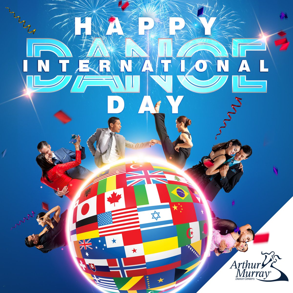 Happy #InternationalDanceDay! We love being able to share our love of dance everyday with so many people across the world! 🌎💃💫 #arthurmurray #arthurmurraylifestyle #arthurmurrayfamily #ballroomdance