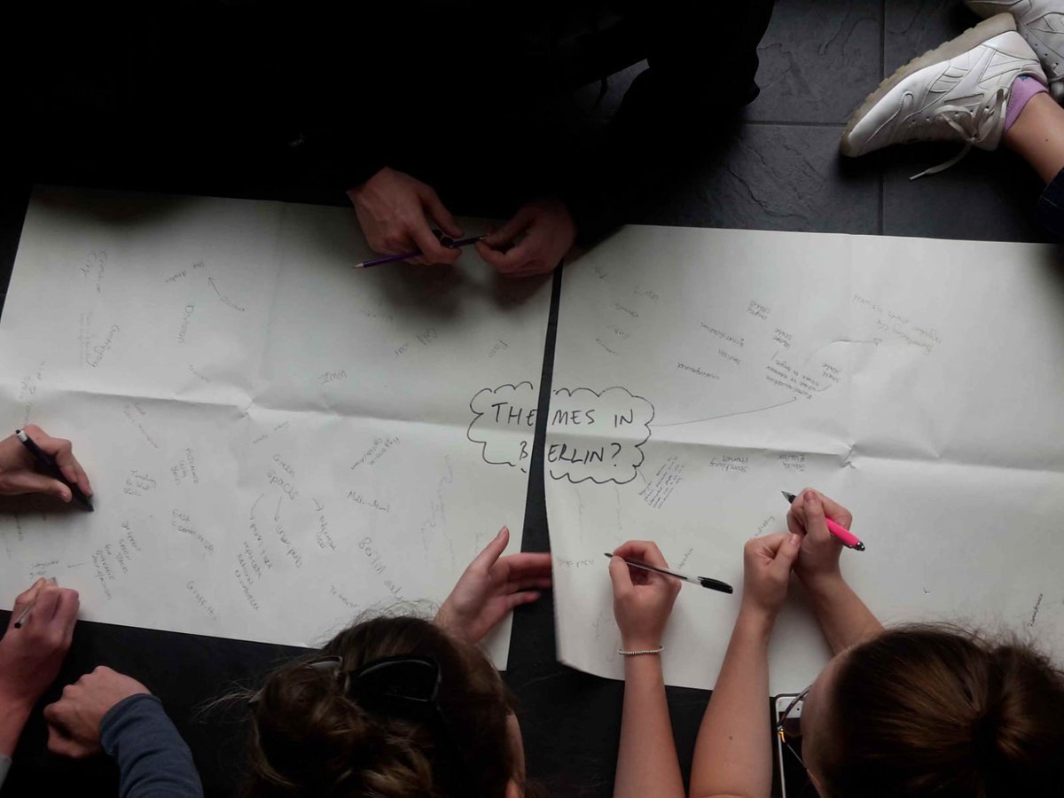 tarawoodyer's tweet image. Summing up the different ways we've explored human geography in Berlin (through use of a silent seminar @DrKimPeters @DrHG) #fieldworkisfun @PortsmouthGeog @UoPScience