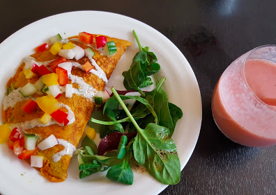 Try one of our stuffed chickpea omelettes #vegan #richmond