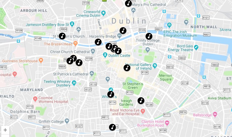 GabyGuedezH's tweet photo. 🎸 🍺🎵 Dublin’s map of rock - Here is a map of bars and pubs that serve rock music in Dublin... because you can only listen to so much pop hits with your pint https://t.co/yd3vSnQraO #TMLG Can think of others? Let me know! https://t.co/Vpa9yzU0uT