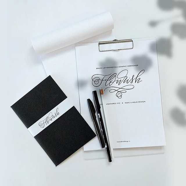 Want to take your lettering to the next level? There’s still time to register for our intermediate flourish workshop with @haveandholddesign! For more information or to register, click the link in our bio! Happy Lettering! 💙🖋 #ligaturesyyz bit.ly/2XUIvUk