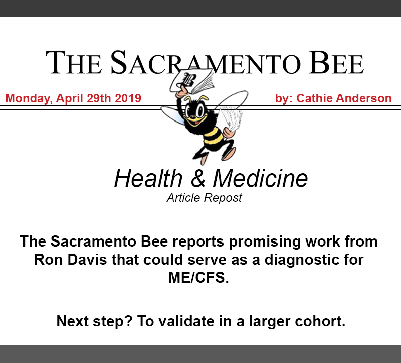 PlzSolveCFS's tweet photo. .@sacbee_news reports promising work from Ron Davis that could serve as a diagnostic for #mecfs. Next step is to validate in a larger cohort. https://t.co/BGBv7TqrFW @May12th @jacksonlab @uci_research #CFS @Cornell @BiomedicsMECFS
#MECFSAlert #InvestinMEresearch https://t.co/IK9hw8jFVv