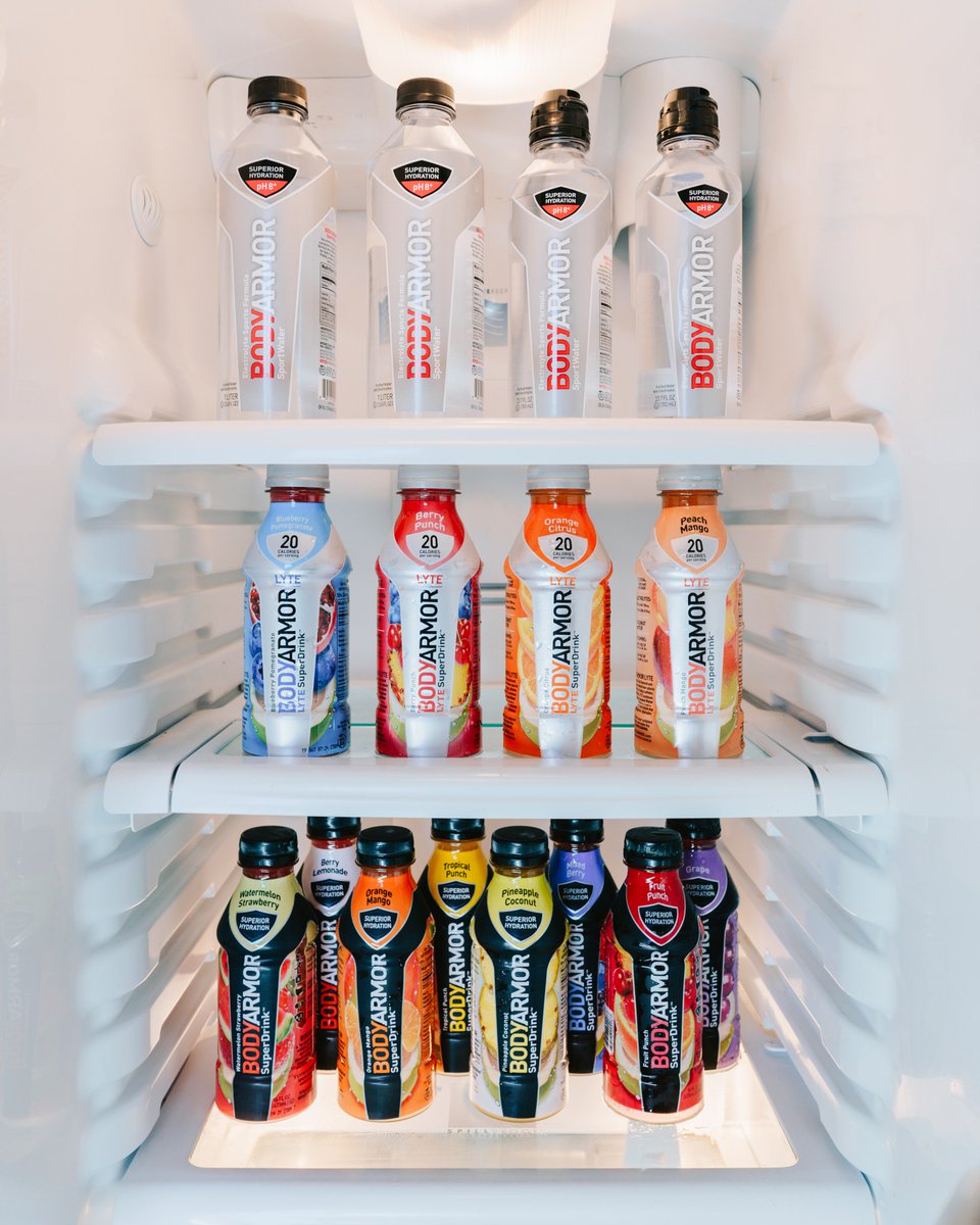 DrinkBODYARMOR's tweet photo. Want your fridge to look like this 👀?? 

Follow @DrinkBODYARMOR and tag three friends for a chance to win a package with every flavor + SportWater 🙌 

Winner will be announced on 5/3 https://t.co/tz5G8JxguL