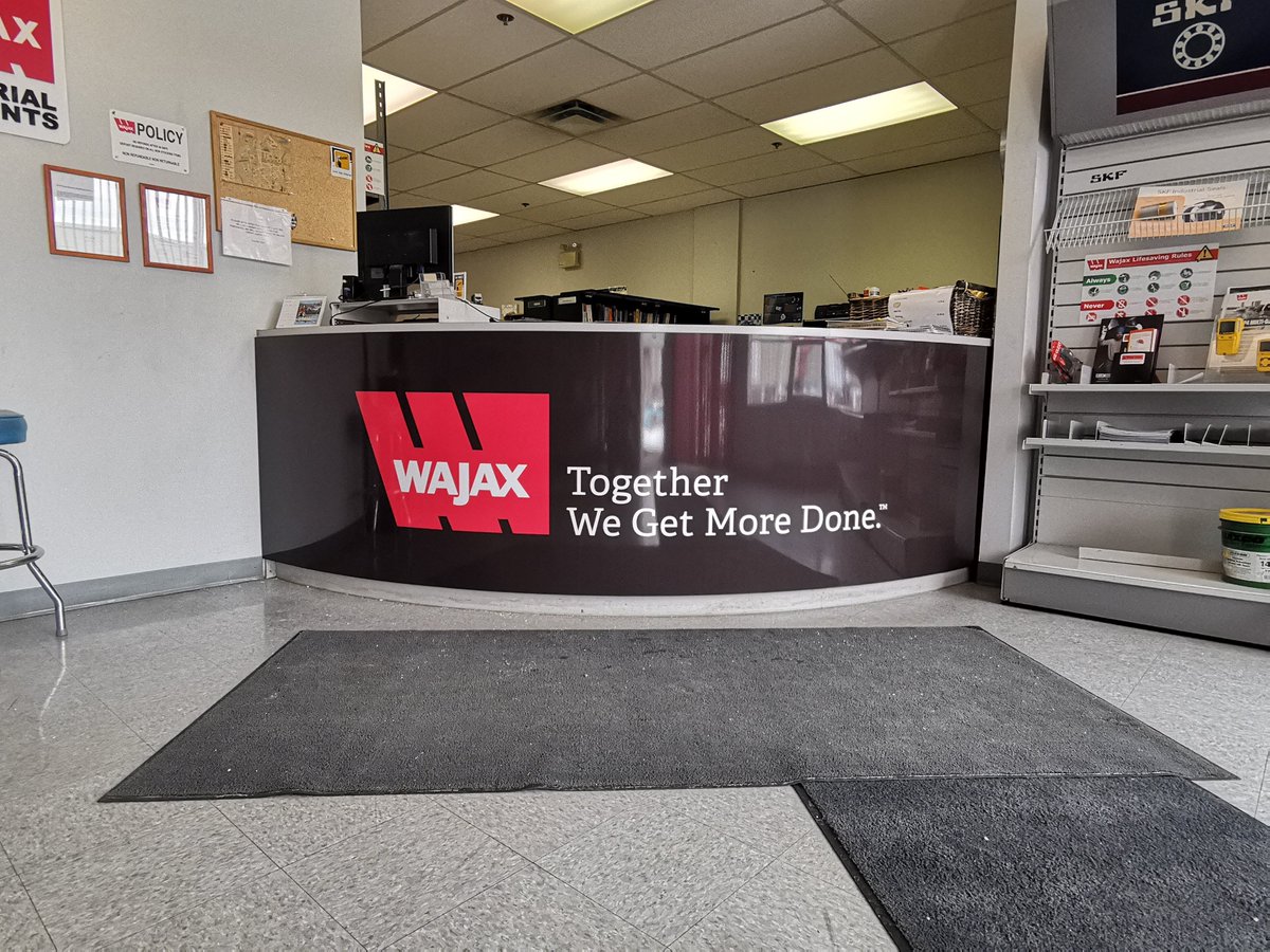 SignUnited's tweet image. We love helping out our Burnside neighbours! Thanks @Wajax for trusting us with your counter sign cover! #Burnside #Dartmouth #SignInstall