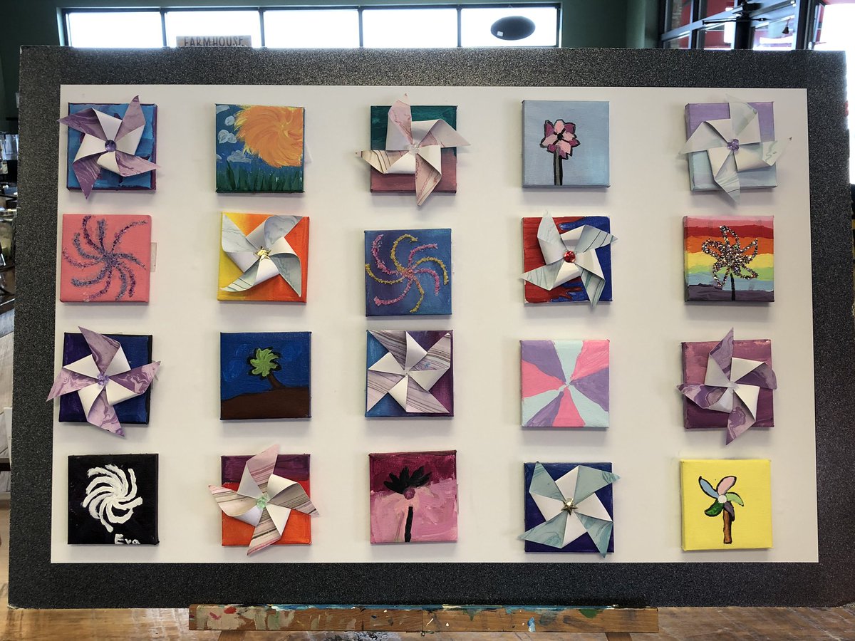 DTRmomof3's tweet photo. Celebrating Montvale Art Club artist  and their pinwheels made for New Hope Children’s Advocacy Center Pinwheels for Prevention. https://t.co/fQ8DSatXUf