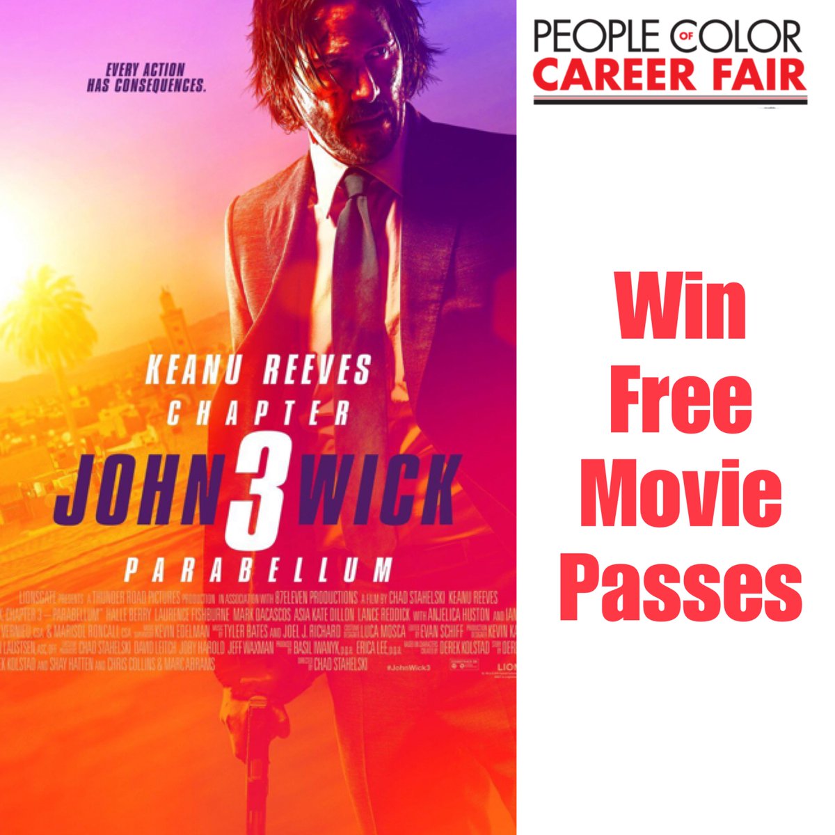 rmgcorp's tweet image. #NowProducing Tomorrow at the #POCCareerFair, the ☀️early 🦜bird gets the worm! The first 100 professionals in line and checked in will receive 2 tickets to an advanced screening of JOHN WICK 3: PARABELLUM, starring Keanu Reeves and @halleberry. 📢  #RMGAccess #POCaccess