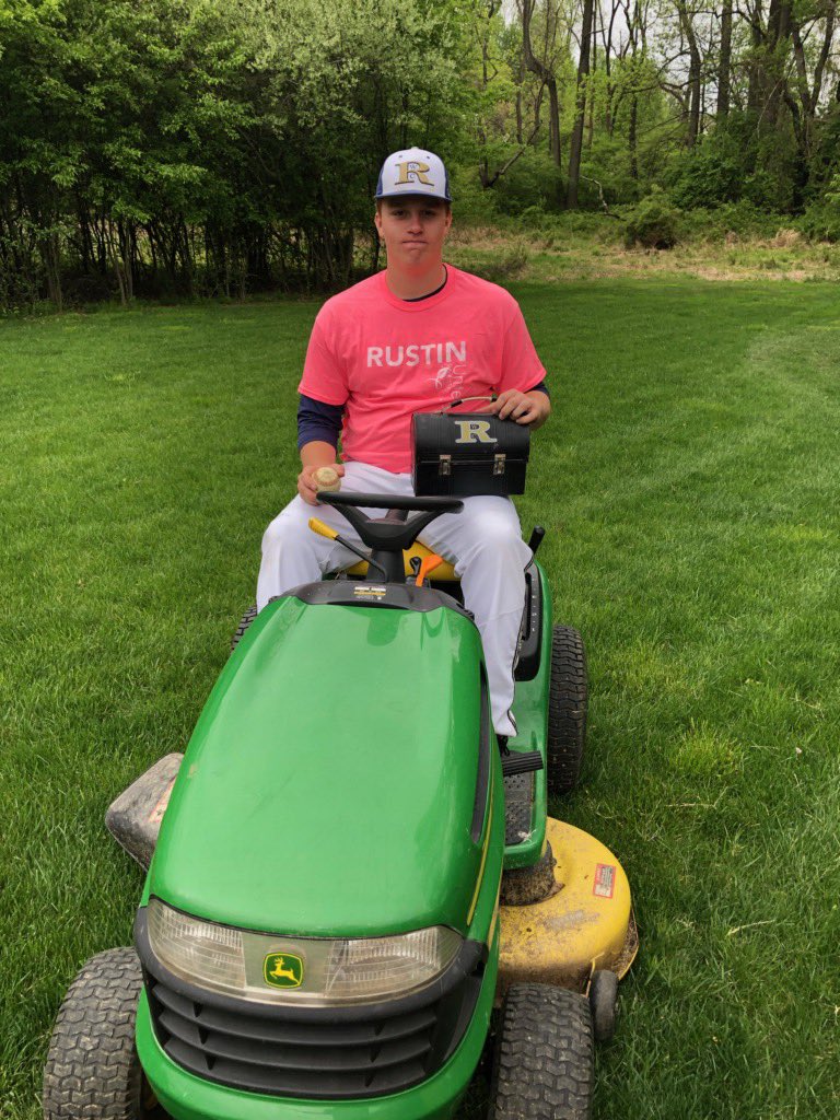 After going 2-3 with a double, a HR and 4 RBI’s all while suffering from an upset tummy, Jacob “shake and bake guard way” Fails earns The Pail today ... then goes home and takes the JD for a spin.  Well done son!  Makes me PROUD!

#DeereSighting