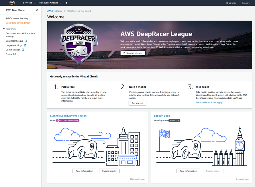 The #AWS DeepRacer League Virtual Circuit is Now Open - amzn.to/2L9KNNG