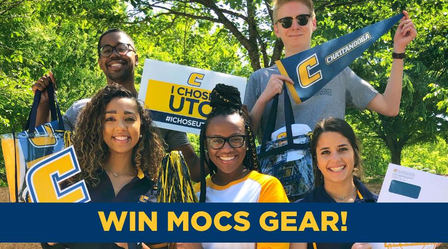 UTCNewMocs's tweet image. Hey #utc23! Choosing where to go to college is a big deal. That’s why we’re celebrating YOU on May 1 with I Chose UTC Day! Enter to win a prize pack full of Mocs gear! All you have to do is follow us and tag a pic of yourself with #IChoseUTC.