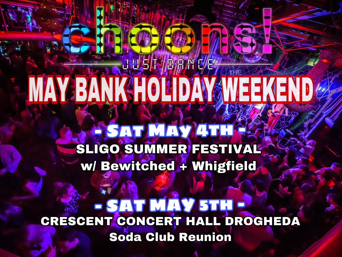 - MAY BANKER SHOWS -
Sat 4th Sligo Summer Festival
Sun 5th The Crescent Concert Hall Drogheda

#choons #dance #music #party #beats #edm #pop #weekend