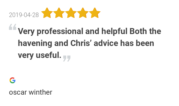 meadens's tweet photo. New 5.0-star Review: "Very professional and helpful Both the havening and Chris’ advice has been very useful. I... https://t.co/yNHYp2z3JG
