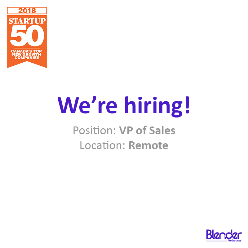 blendernet's tweet photo. Psst... Be one of the first people to apply for the VP of Sales position here at Blender Networks! 🎉 Learn more about the position and apply here: https://t.co/KkR81pzIcJ https://t.co/rlMmUHauoe