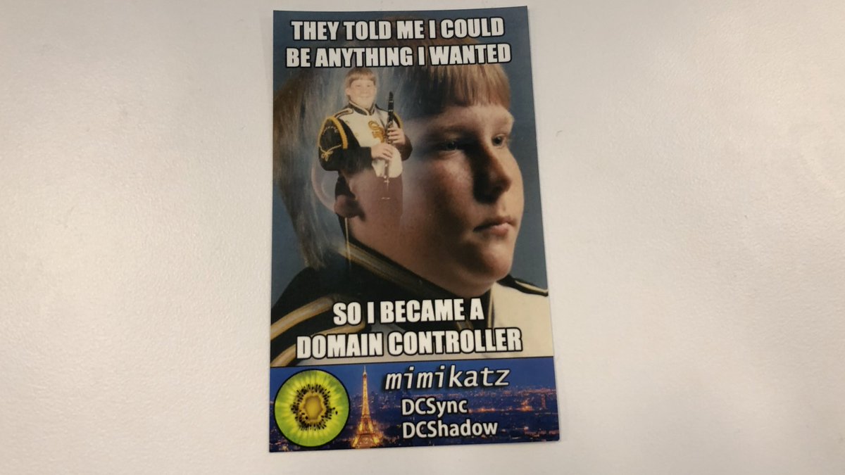 SwiftOnSecurity (@swiftonsecurity) on Twitter photo <a href="/gentilkiwi/">🥝🏳️🌈 Benjamin Delpy</a> One of our Microsoft AD security consultants gave me this sticker today <a href="/gentilkiwi/">🥝🏳️🌈 Benjamin Delpy</a> One of our Microsoft AD security consultants gave me this sticker today