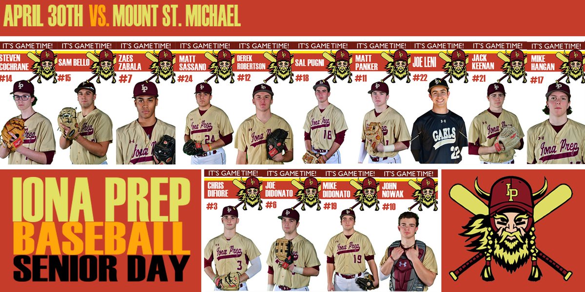 Please join us tomorrow on Petrillo Field for our #SeniorDay🌹 ceremony which begins at 3:30pm! 
#IPVB⚾️