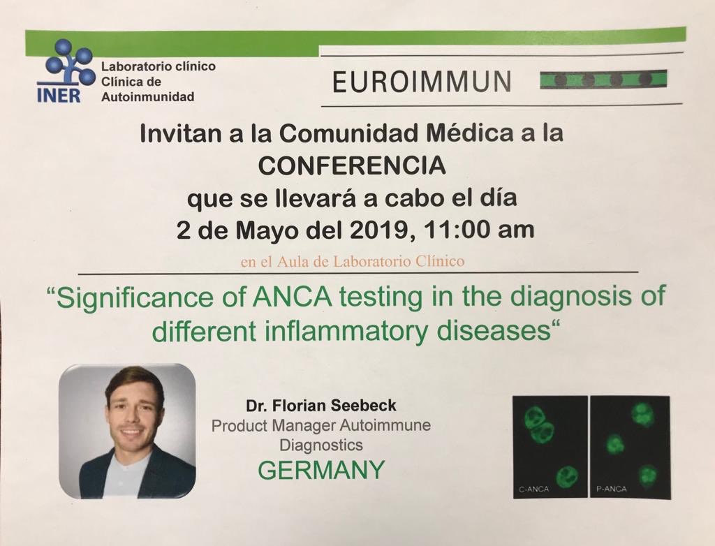 florian_seebeck's tweet photo. I am really proud to give a presentation at the INER in Mexico City. #CDMX #INOCHEM #EUROIMMUN https://t.co/hnWA4qNxDc