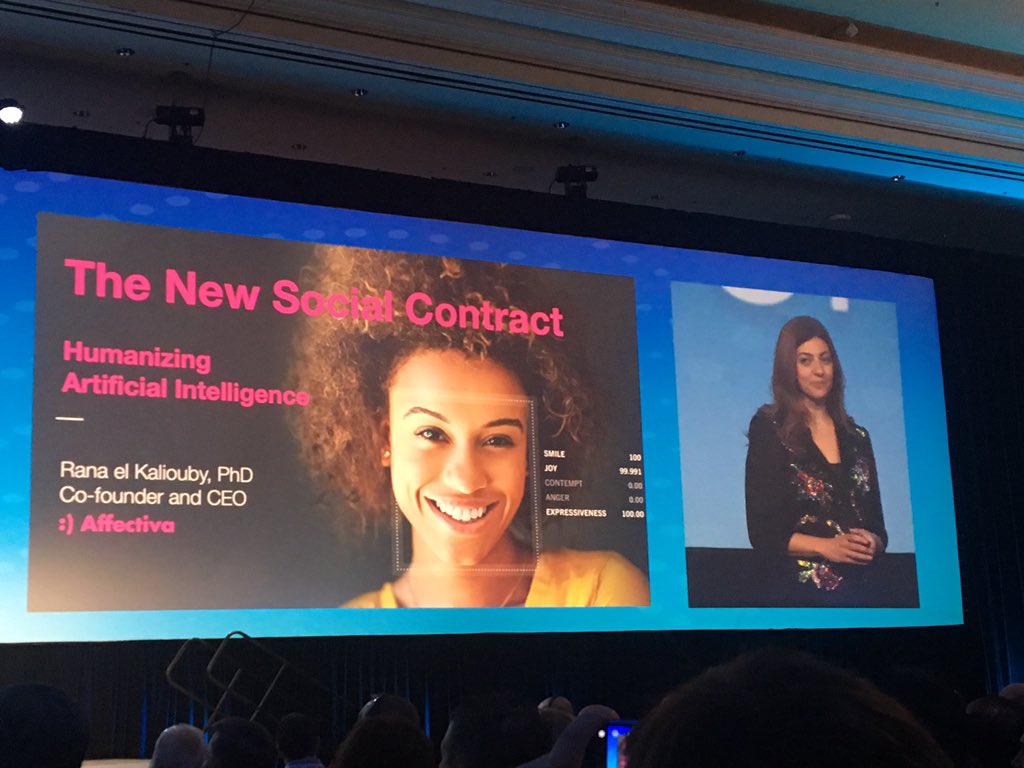 impresacity's tweet image. #DellTechWorld @erikbryn Professor at MIT e @kaliouby, co-founder &amp;amp; Ceo of Affectiva: come il connubio #humanmachine e tecnologie emergenti trasforma il mondo. il ‘social contract’ x umanizzare l’#ArtificialIntelligence