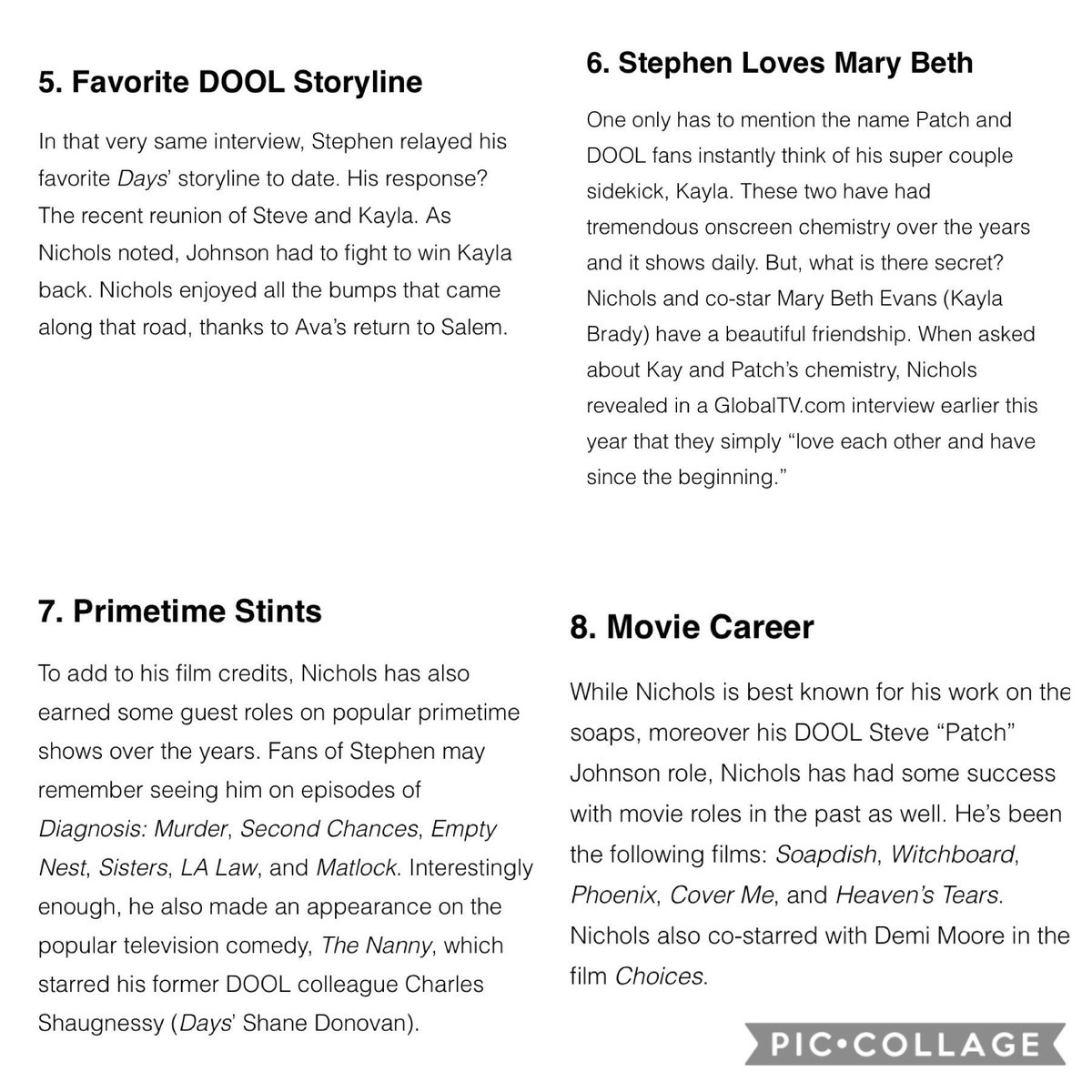 medfencer's tweet image. Patchless Day #240-this was a great article and shows the uniqueness of Stephen Nichols. He’s talented, grounded, and a class act. Please #BringPatchBack ! #days @officialnichols @greg_meng @marybeth_evans1 @nbcdays