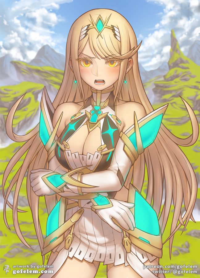 My fanart of Mythra/ヒ カ リ from Xenoblade Chronicles 2 (ᗒ ᗨ ᗕ)!Title: "Mythra...