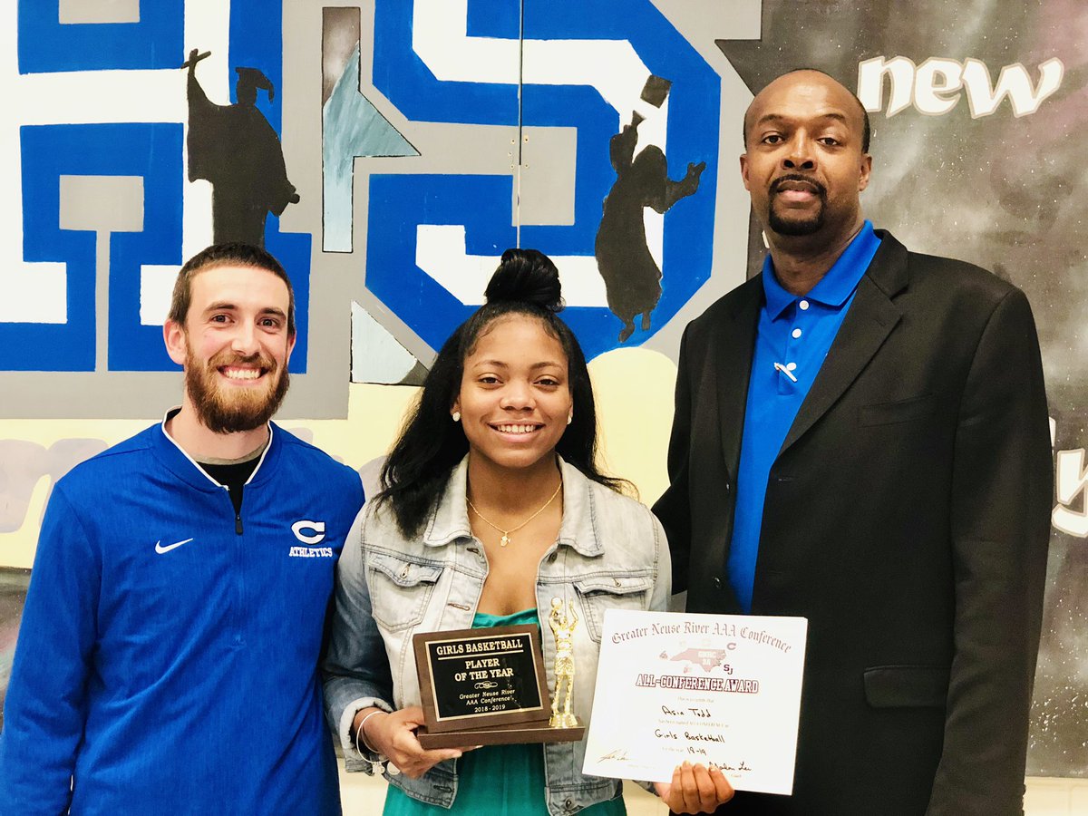 Jamestodd_Jr's tweet photo. Congratulations to Asia Livingthelife Todd @hoopersgalore_ for being selected as the 2018-2019 Greater Neuse Conference “Player of the Year” for back2back years!! #AllAcademic #AllConference #ConferencePOY #AwardsNight #4YearLetterman https://t.co/cYcv3g8MQ0