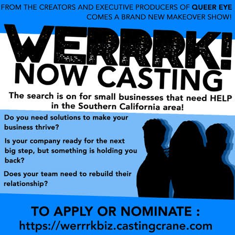 It’s time to get to WERRRK!!! werrrkbiz.castingcrane.com
#werrk #professional #host #dna #culture #interiordesign #smallbusiness #mba #queereye #fabulous #fabulosity #eyefordesign #werrrkit #realitytv #casting #realitytvcasting #hollywood #castingcall #hollywoodcasting #makeover