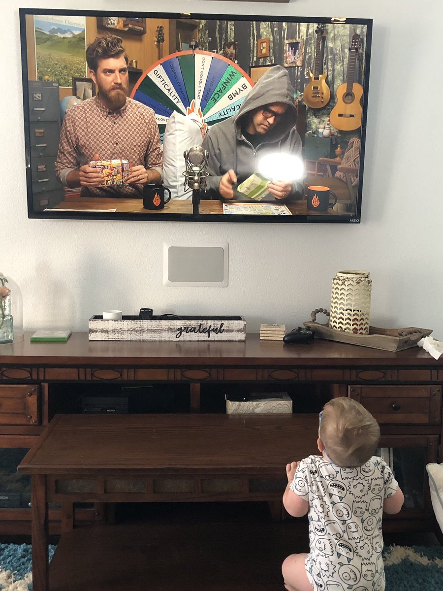 hannahbowra's tweet photo. Me: your son is quiet. He must be getting into something.                        Husband: Found him.                               Could be worse.  @rhettandlink @linklamont @rhettmc https://t.co/dHBYMercxu