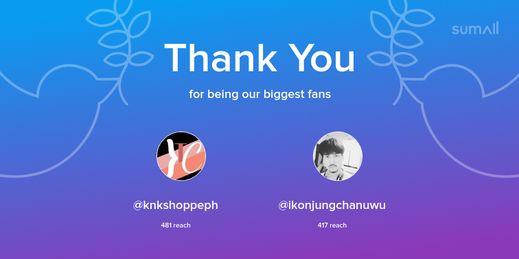 mhjee1516's tweet photo. Our biggest fans this week: @knkshoppeph, @ikonjungchanuwu. Thank you! via https://t.co/JQp1yYlHlK https://t.co/5URZx7gGr0