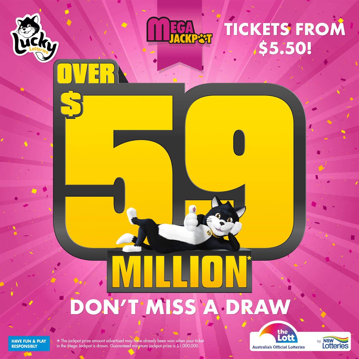 Gorokan_'s tweet photo. WOW. The Mega Jackpot is over $59million.
Tickets just $5.50 each.
Have you got a ticket?
#Mega #jackpot #winner #needaticket #win #cash #LUCKY https://t.co/kYAW9sQQvv
