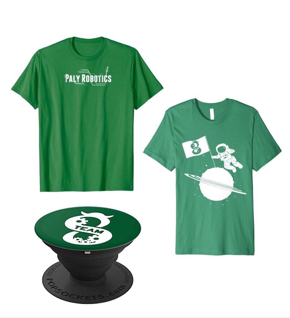 Paly Robotics is excited to announce our new merchandise store! You can now buy official Paly Robotics merch on Amazon. We have a Deep Space shirt, a generic team shirt, and a pop socket available. Click the link below to see our Amazon shop!

amazon.com/s?k=Paly+Robot…