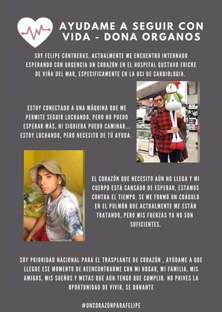 Dani_Chav's tweet photo. No dejemos que más personas partan por la falta de donantes. #YoSoyDonante #UnCorazónParaFelipe #DonarEsDarVida https://t.co/ITcH6MNNyH
