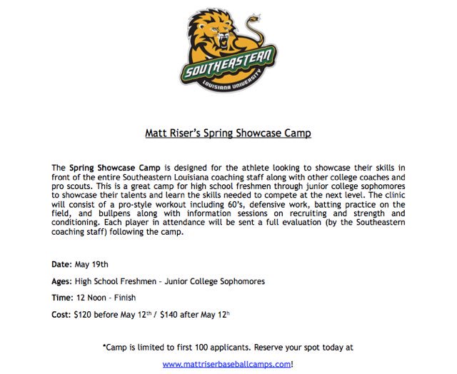 SLU Baseball Camp tweet media