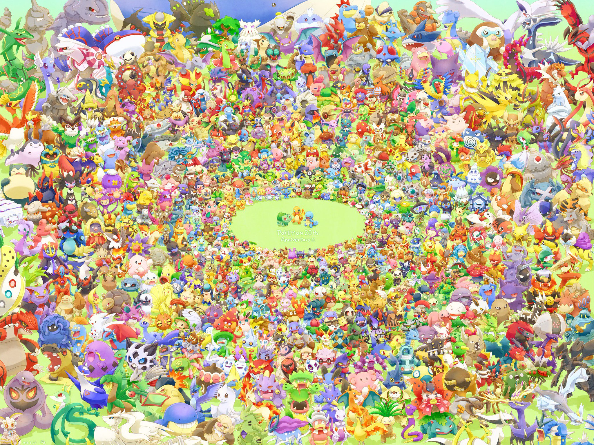 みつぼし 色ヒコザル出た 平成最後に自分史上一番バズった絵を貼る ポケモン周年記念として描いた当時の全ポケモン 722匹 集合絵 自分史上一番命と記憶を削って描いたよ 令和もポケモン愛してる T Co Wqkguqufze Twitter