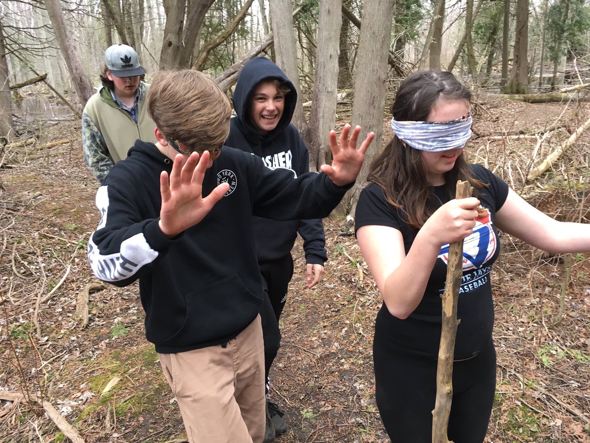 HDSBaccess's tweet image. ACCESS #Mustcats returned to #OutdoorEd &amp;amp; explored local swamplands, then tried a blindfolded leadership challenge. @HDSB_OEE #PuddleJumping