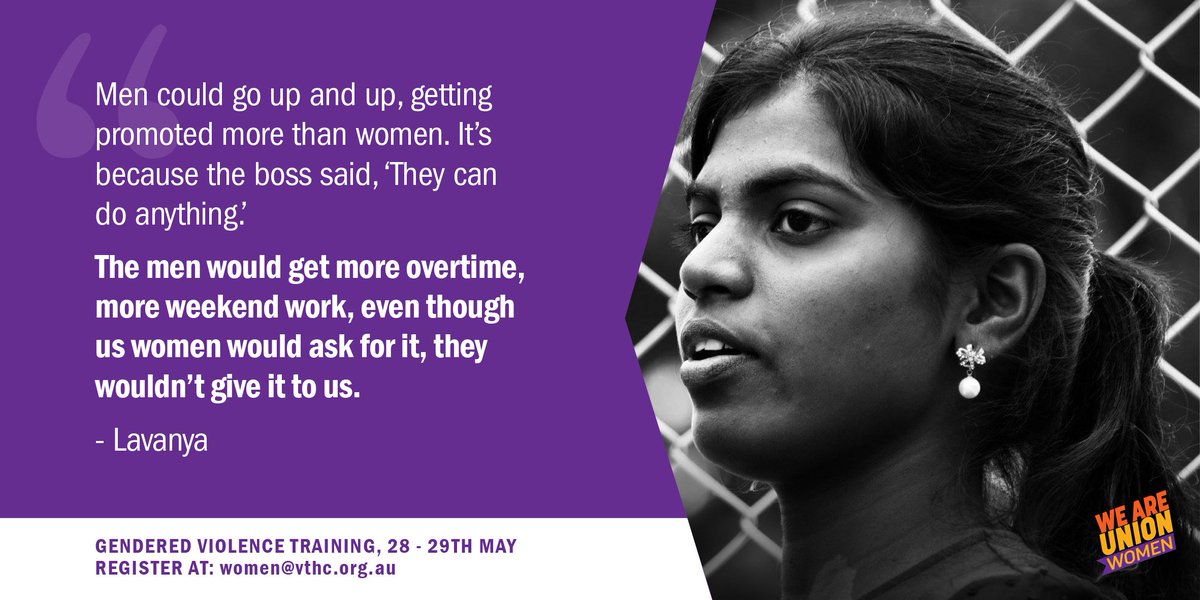 VicUnions_Women's tweet photo. Registrations are open for our Stop Gendered Violence through Union Action training: May 28-29. Email: women@vthc.org.au #StopGVatWork https://t.co/LoJhyfmOXK