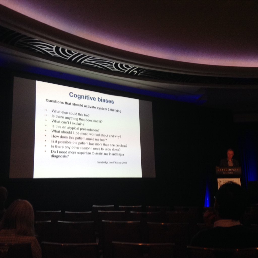 DxInformatics's tweet image. Questions to activate #System2 thinking in #Diagnosis in #AusDEM2019 #cognitivebias session. #dxinformatics #dxerror