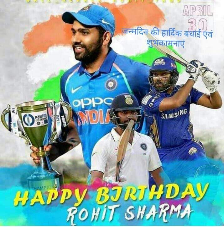 Happy birthday    Hitman 
Rohit Sharma 

Ipl king 